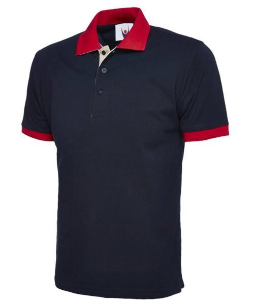 Contrast Poloshirt - Navy, S