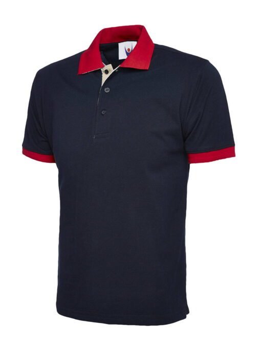 Contrast Poloshirt - Navy, S