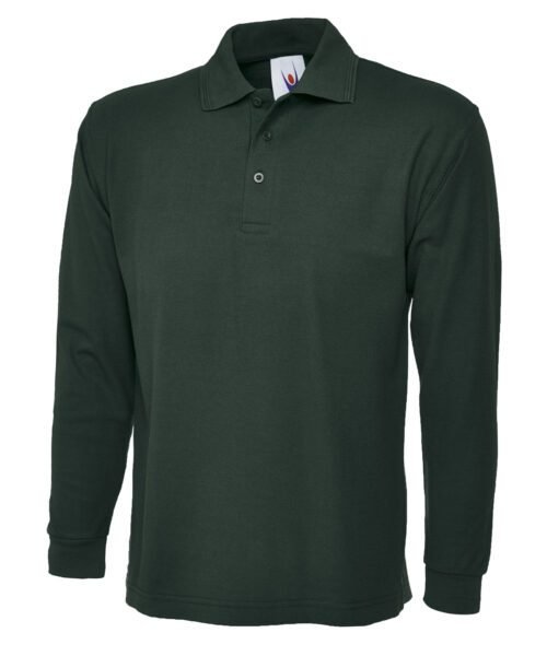 Longsleeve Classic Poloshirt - Bottle Green, XS