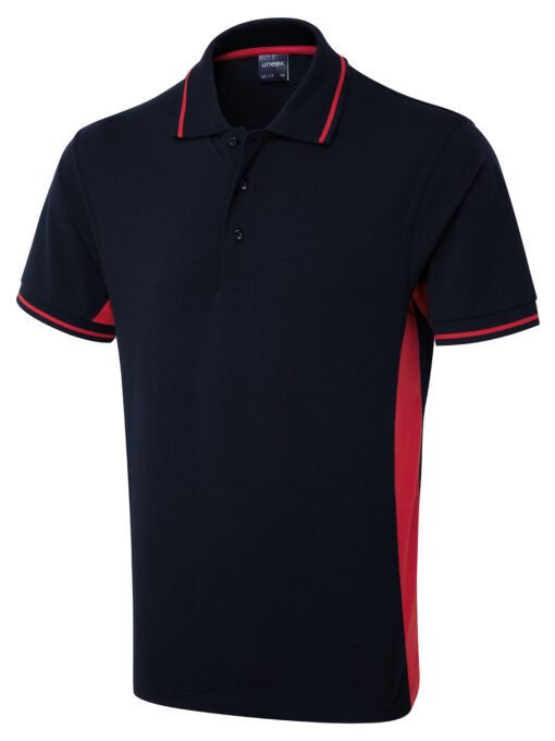 Two Tone Polo Shirt - Navy/Red, XS