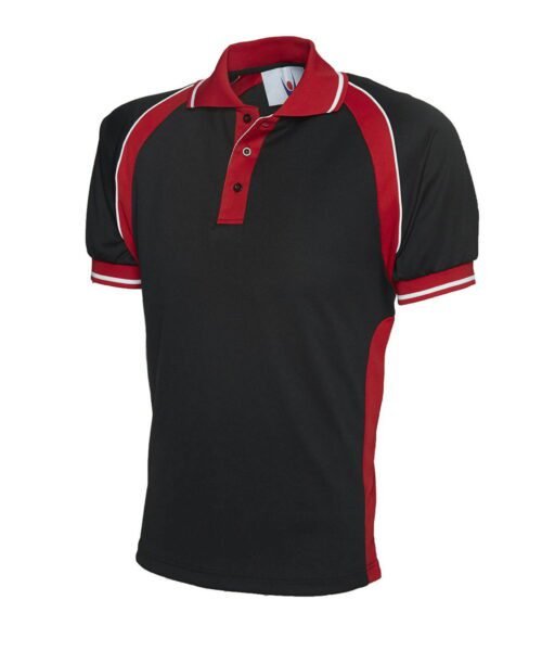 Sports Poloshirt - Black/Red, XS