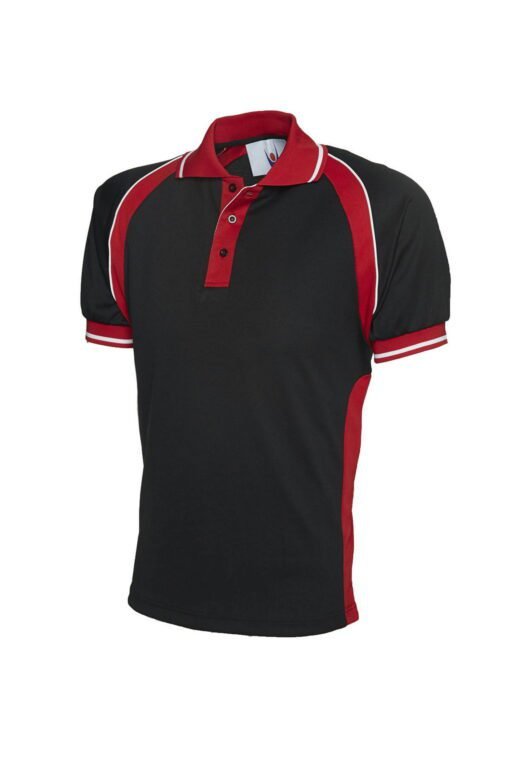 Sports Poloshirt - Black/Red, XS