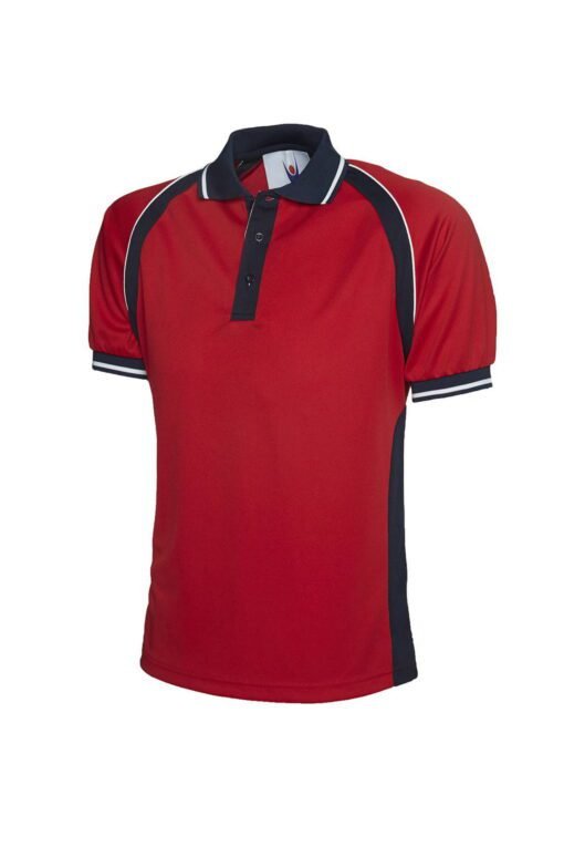 Sports Poloshirt - Red/Navy, XS