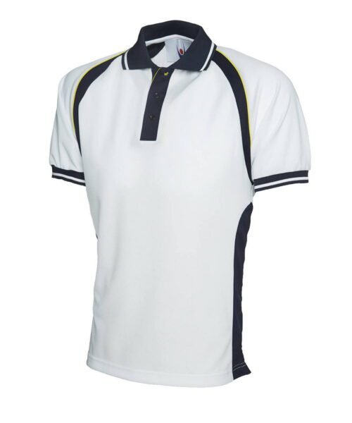 Sports Poloshirt - White/Navy, XS