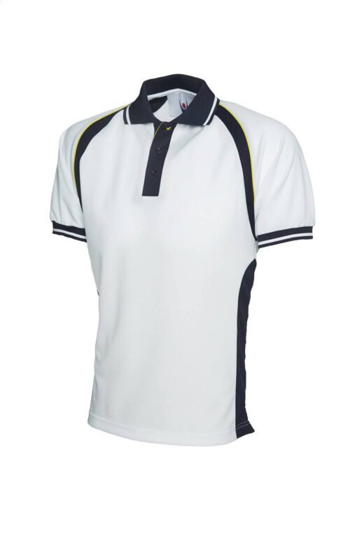 Sports Poloshirt - White/Navy, XS
