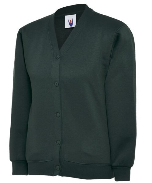 Childrens Classic Cardigan - Bottle Green, 2 YRS