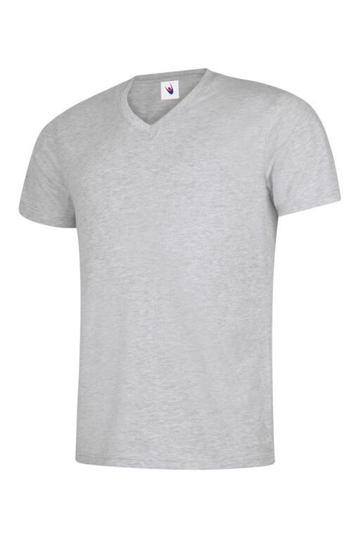 Classic V Neck T-shirt - Heather Grey, XS