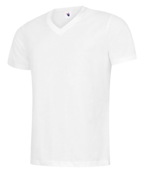 Classic V Neck T-shirt - White, XS