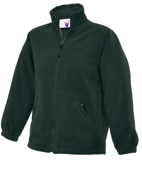 Childrens Classic Full Zip Fleece Jacket - Bottle Green, 2 YRS