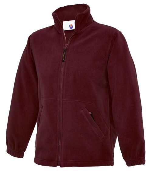Childrens Classic Full Zip Fleece Jacket - Maroon, 2 YRS