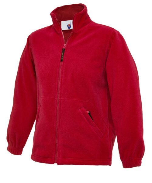 Childrens Classic Full Zip Fleece Jacket - Red, 2 YRS