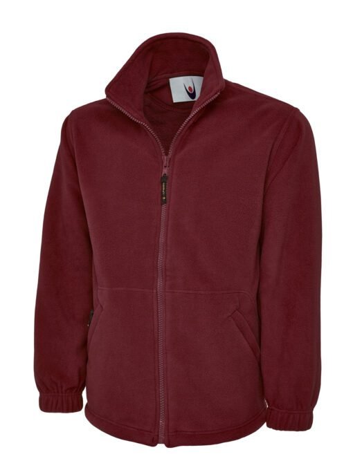 Classic Full Zip Fleece Jacket - Maroon, XS