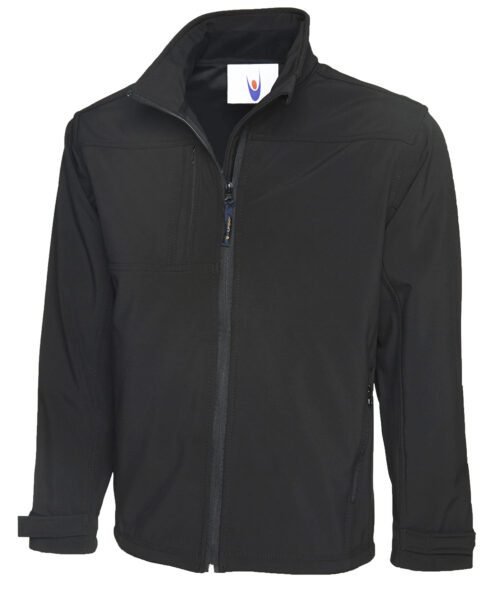 Deluxe Full Zip Soft Shell Jacket - Black, XS
