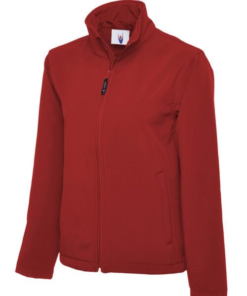 Classic Full Zip Soft Shell Jacket - Red, XS