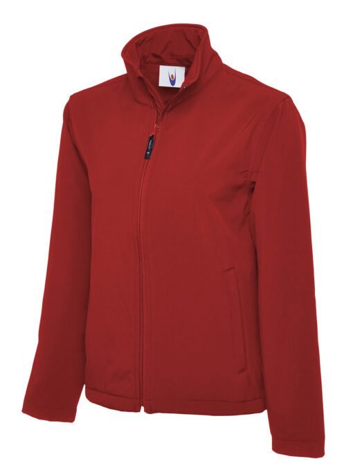 Classic Full Zip Soft Shell Jacket - Red, XS