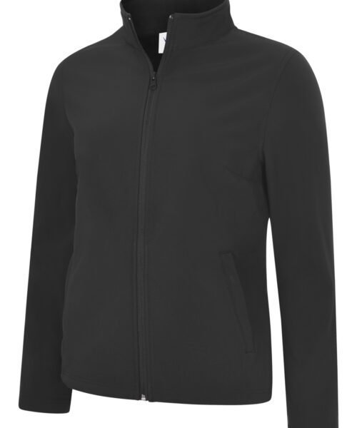 Ladies Classic Full Zip Soft Shell Jacket - Black, XS