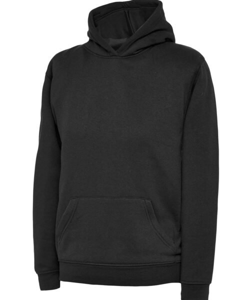 The UX Children’s Hooded Sweatshirt - Black, 3/4 YRS