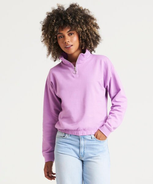 Women's cropped ?-zip sweat